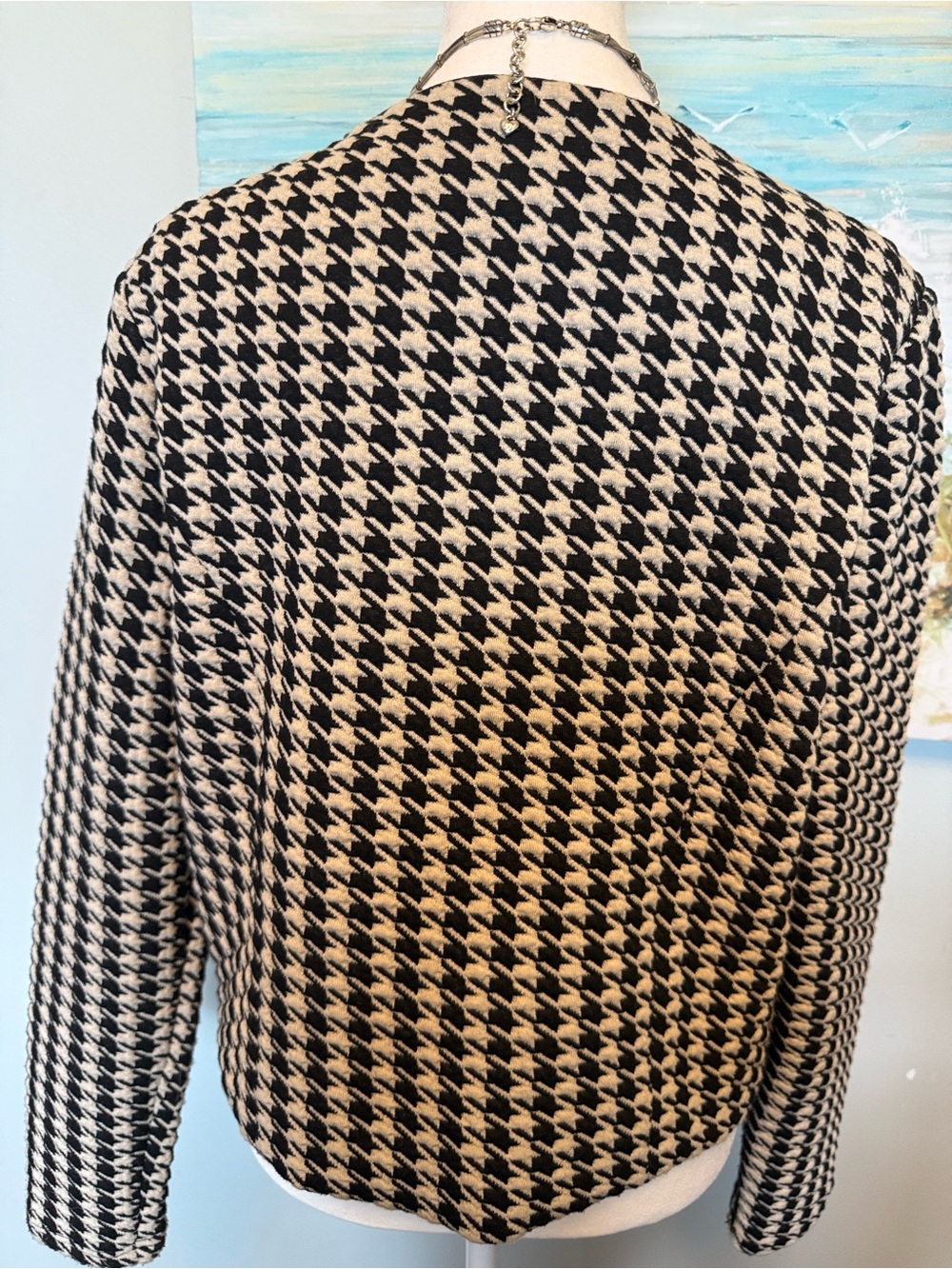 Gilli Black & Cream Houndstooth Button Jacket - Picture 5 of 7